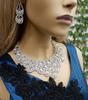 Strass-Halsketten- und Ohrring-Set (Silbernes Ohrring-Set) - Wunderschönes Accessoire für Partys, besondere Anlässe und Abschlussfeiern.