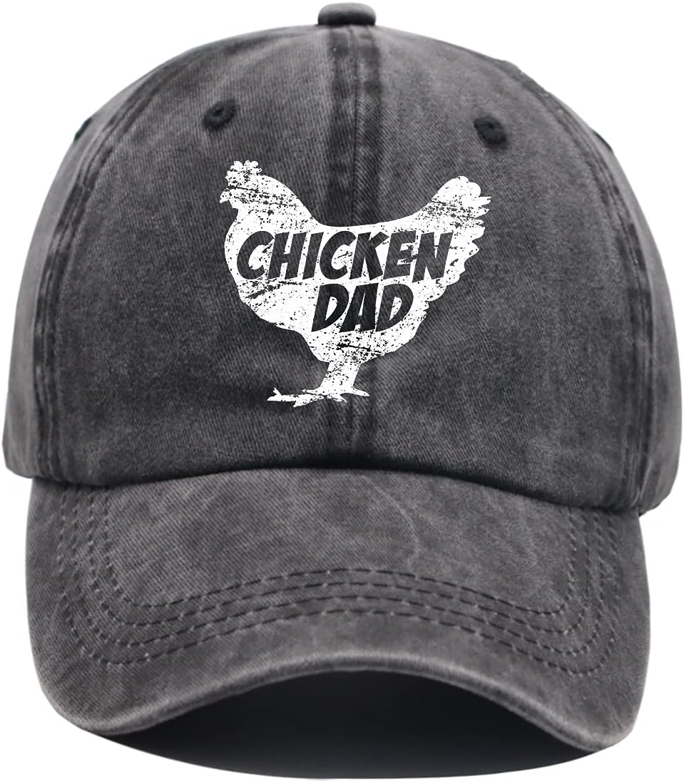 Chicken Dad Hat Farm Cock Baseball Cap Farmer Rooster Lover Denim Adjustable Dad Hats One Size
