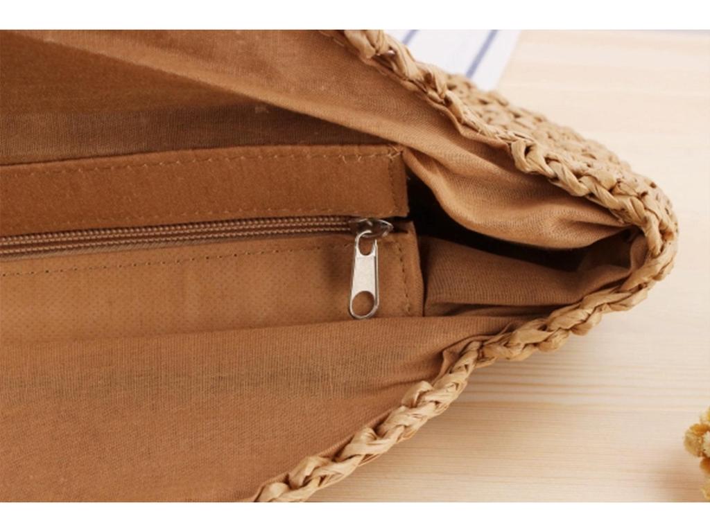 Women's Large Capacity Woven Round Shoulder Bag - Fashionable Beach & Commuter Style