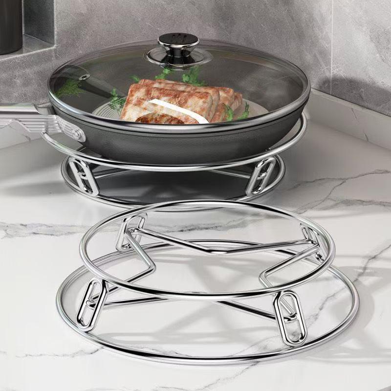Stainless Steel Pot Rack Kitchen Anti-Scalding Heat-Insulating Pot Mat Steamer Rack Cookware Storage Rack