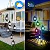 New LED Solar Wind Chime Kerosene Lamp Outdoor Decoration Retro Courtyard Lamp Home Porch Garden Decoration Hanging Lantern