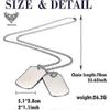 Army Style Double Dog Tag Pendant Mens Necklace, Biker 70cm Ball Chain