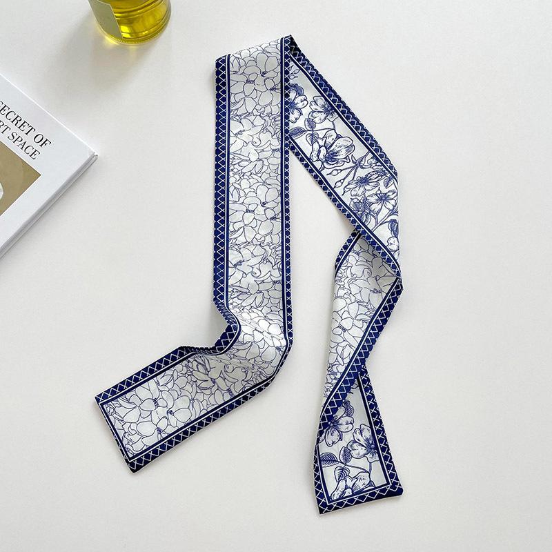 Long silk scarf, high-end new versatile hair tie streamer, atmosphere ribbon, spring and summer decorative scarf, tied bag streamer