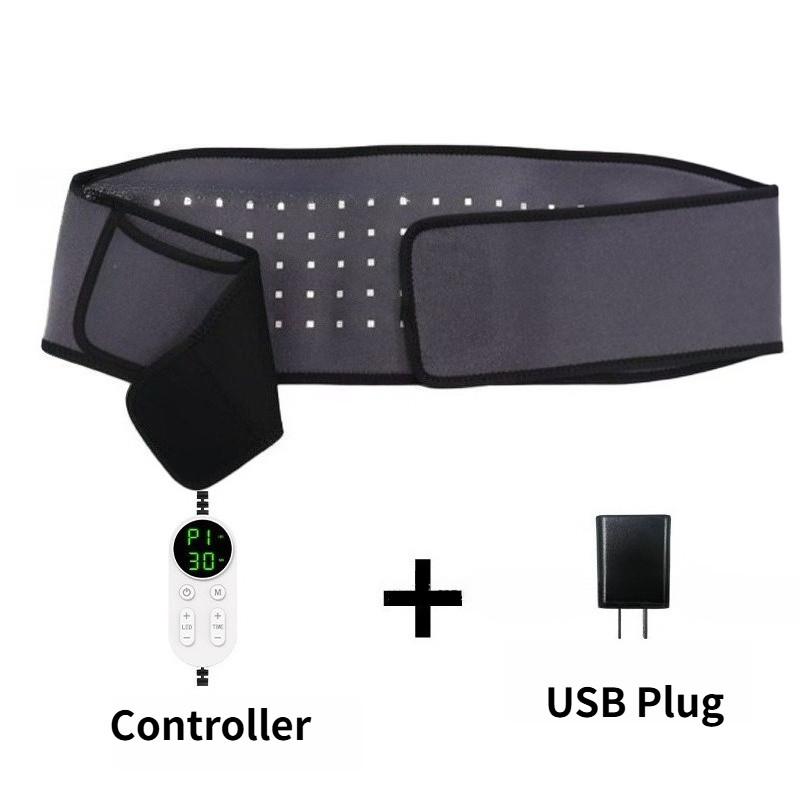 

Red Light Therapy Waist Belt USB Charging Portable Multifunctional Waist Protection Belt Dual Wave Infrared Warm Waist Belt серый