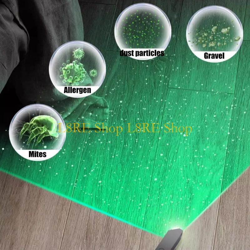 L8RE Wiederaufladbare LED-Reinigungslicht-Aufsatz für Staubsauger Haarentfernungswerkzeug für Tierhaare Staubsauger Stauberkennungsleuchte