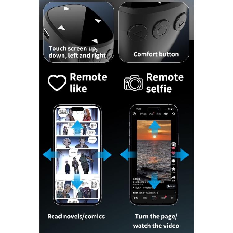 Fingertip Rings Remote Control Page Turner Wireless Bluetooth-compatible Scrolling Rings Video Recording Remote