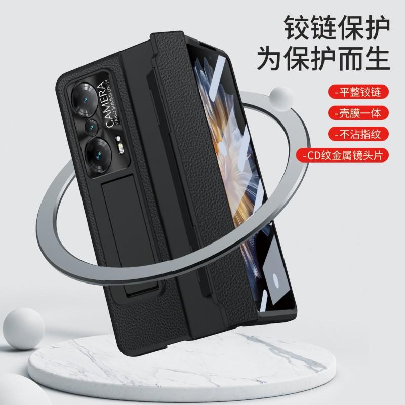 Slim Foldable Phone Case Honor Magic With Full Coverage Shockproof PC Shell Hidden Kickstand Matte Leather Finish