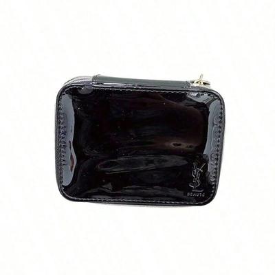 Neceser YSL, bolsa para guardar pintalabios, monedero, espejo incorporado, portátil para viajes, negro 14 × 11 × 4 cm