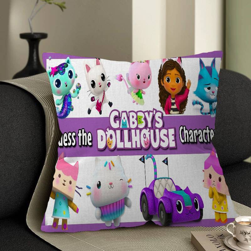 G-Gabbys D-Dollhouse Stitch Lucky Dragon Pillow Cover Sofa Cushion Cover Home Room Decoration Children Gift