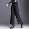 Pantalones de Algodón Acolchado de Tiro Alto y Corte Bootcut Holgado para Mujer - Tendencia Invierno 2023
