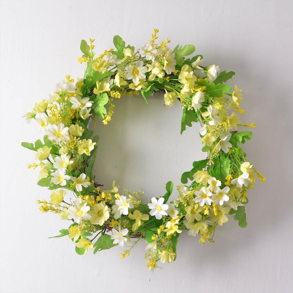 36cm Artificial Peony Wreath Faux Flower Door Wall Decor for Home Wedding