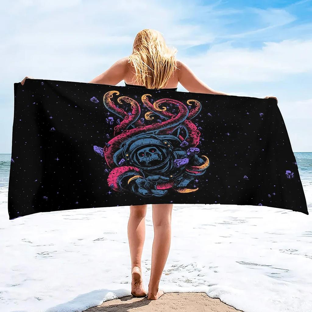Schädel Strandtuch Mikrofaser Strandtuch für Fitnessstudio Reisen Fitness Spa Handtuch Damen Mädchen Blume Rose Schädel Große Strandtücher