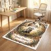 Forest Fox Theme Soft Crystal Velvet Rug Custom Name & Text Print Non Slip Floor Rug for Bedroom Living Room