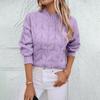 Women's Fashion Casual Long Sleeve Half Turtleneck Cable Knit Loose Sweater