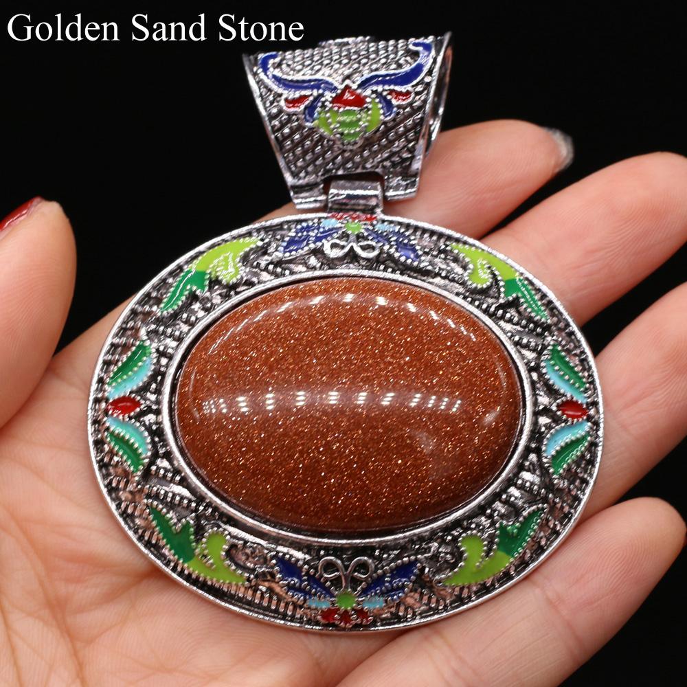 1Pc, Boho Energy Natural Stone Oval Pendant, Reiki Healing Crystal Charms for DIY Women's Necklace Accessories, Halloween Jewelry Making Craft Gift