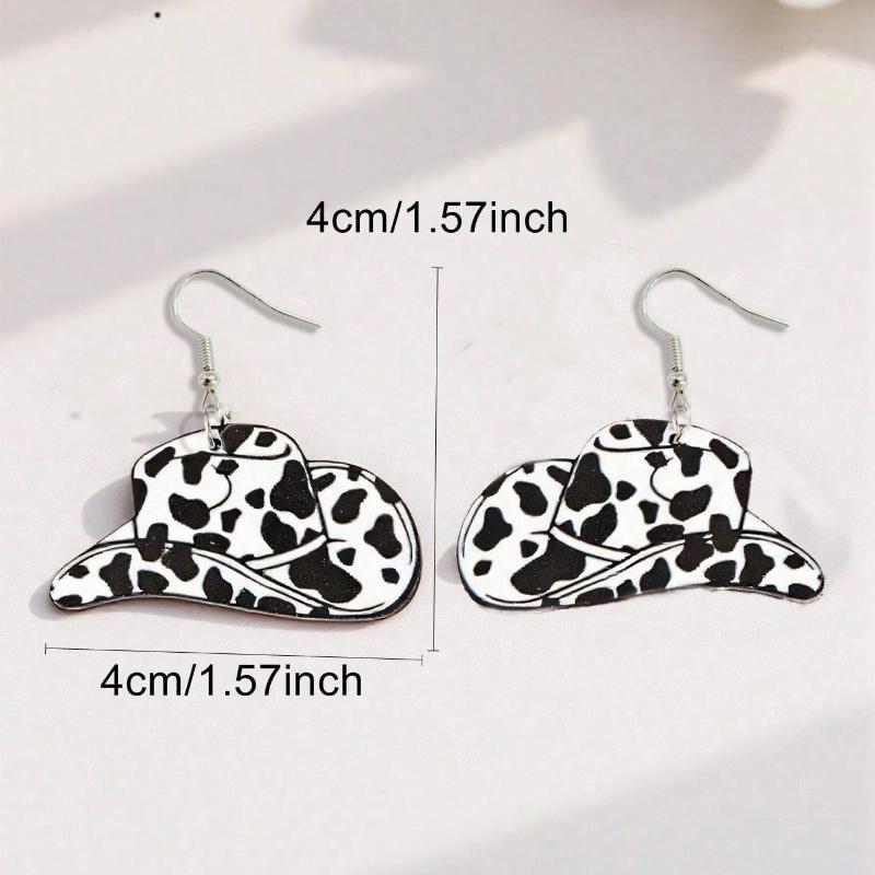 1 Pair Western Cowgirl Style Versatile Pink Acrylic Wavy Cowboy Boot Drop Earrings, Suitable For Women Party And Everyday Wear