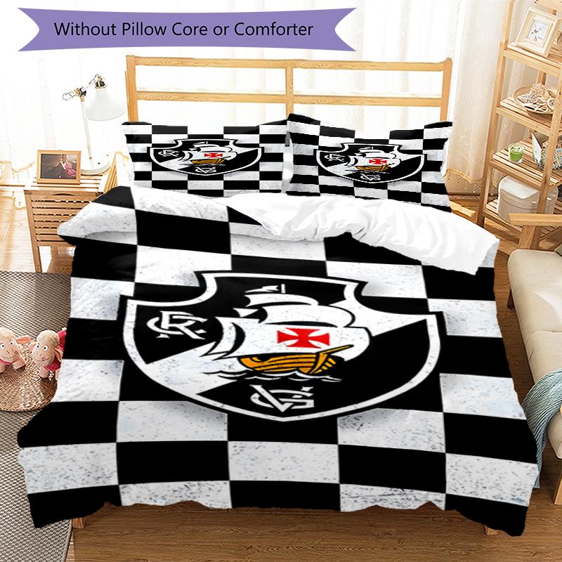 3pcs Football Team (45) Design Cover Set - HD Printed Bedding with 1 Cover and 2 Pillowcases - Perfect for Home and Dorm Decor