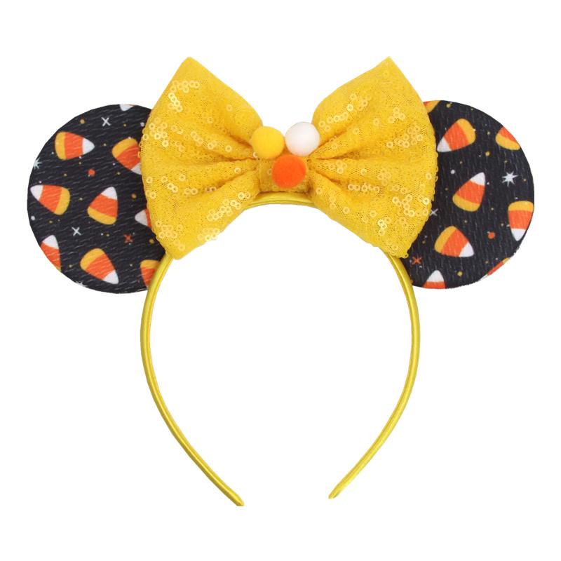 Halloween Mouse Ears Headband Sequins Bow Hairband For Women Featival Party DIY Hair Accessories Boutique