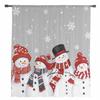 Christmas Snowman Snowflake Gray Sheer Curtains for Living Room Decoration Window Curtains Kitchen Tulle Voile Curtains