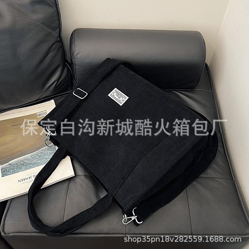 Computer bag corduroy shoulder bag handbag  new tote bag fashion messenger bag large capacity