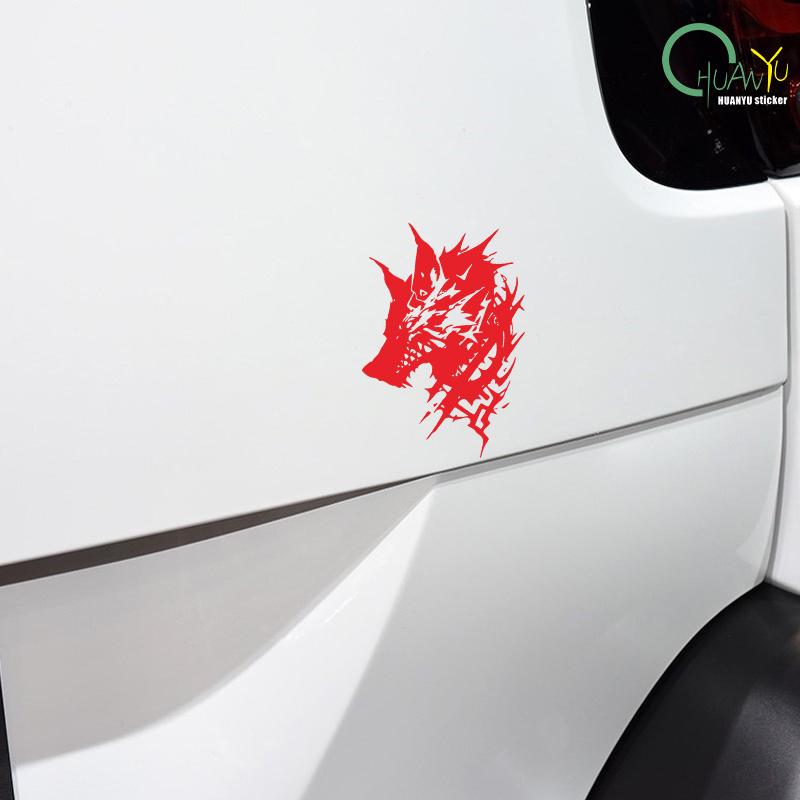 Electric car sticker dynamic motorcycle wolf head decoration  creative waterproof scratch protection