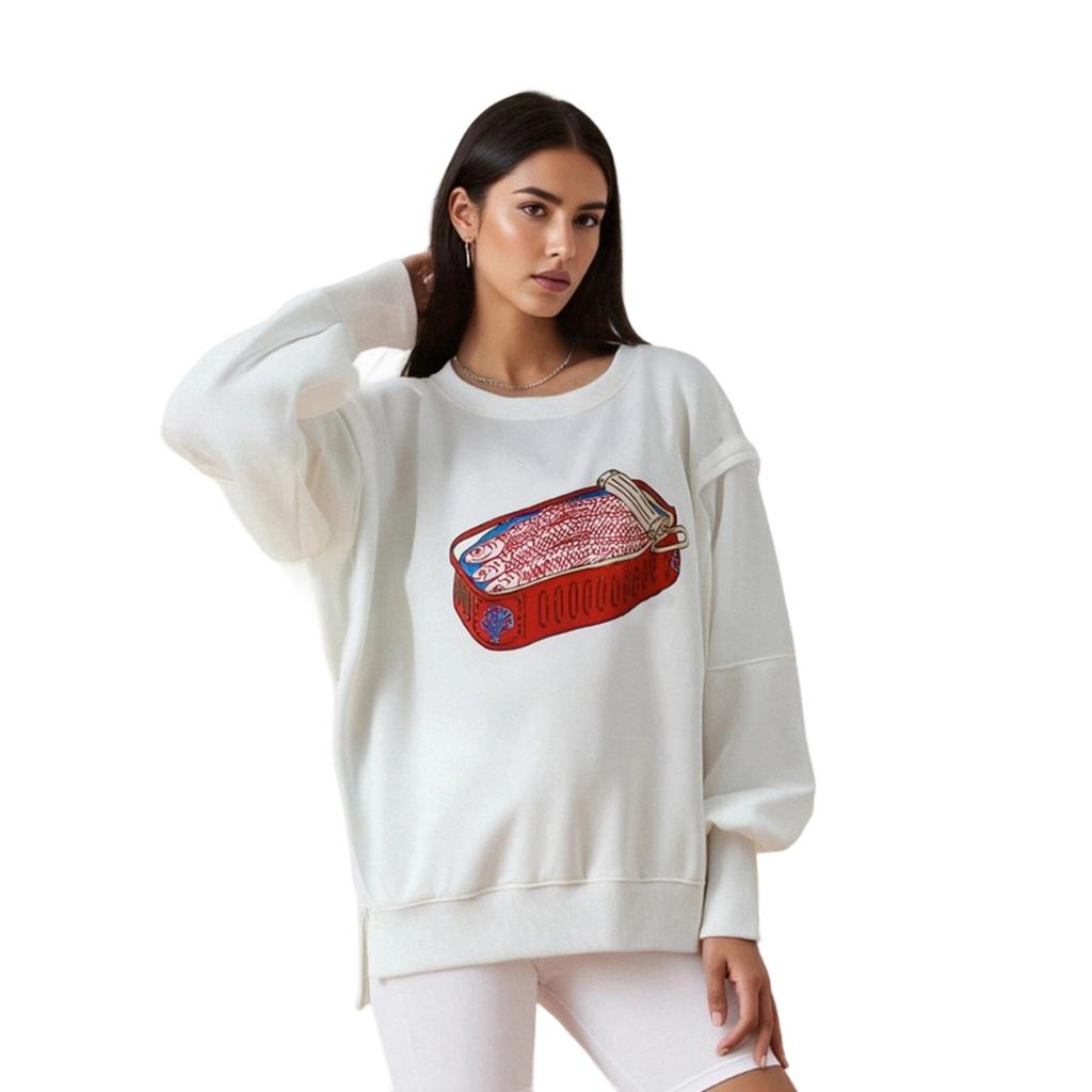 Women's Crew Neck Long Sleeve Loose Fit Graphic Sweatshirt Printed Pullover Streetwear Top