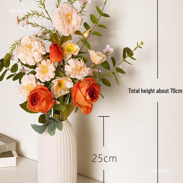 Artificial Peony Rose & Sunflower Bouquet for Living Room or Wedding Decor