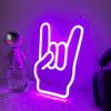 Attivolife Rock Hand Shaped Neon Light, Gamer Wall Decor LED Purple Neon Signs, USB Powered for Bar Christmas Birthday Home Party Gifts