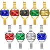 YaLaLuSi Elegant Gold Bangle Ladies Watch Green Dial Tiny Crystal Index Quartz Wristwatch Vintage Watch Premium Gift Box