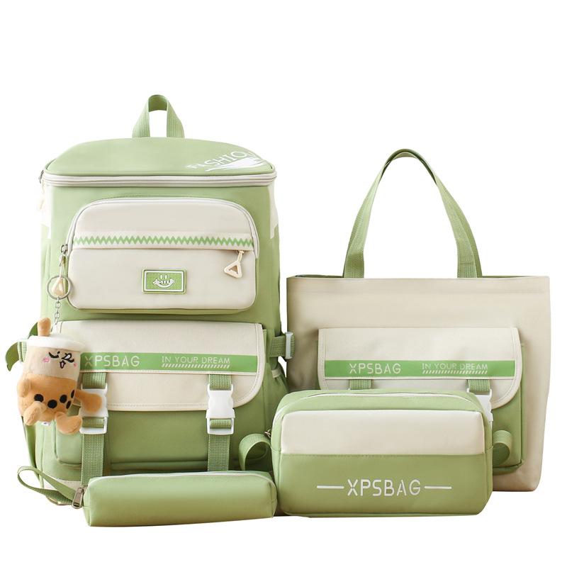 Schoolbag School Bag Large Capacity Fashion Primary School Students Multi-piece Backpack Fifth and Sixth Grade Large Capacity Backpack Portable