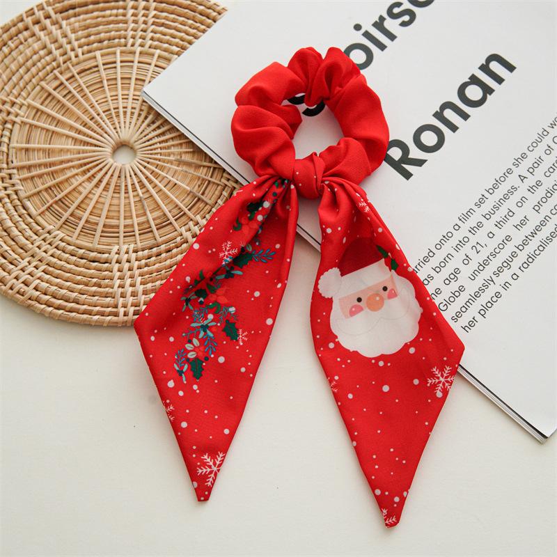 Christmas holiday new ponytail hair ring headdress European and American style large intestine hair ring Santa Claus