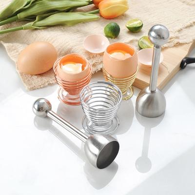 Tool Kitchen Gadgets Eggs Stand Spring Type Egg Opener Egg Cup Boiled Eggs Holder Egg Shell Opener