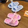 New children's summer slippers for girls, cartoon rabbit design, non-slip soft-soled home sandals for boys and girls