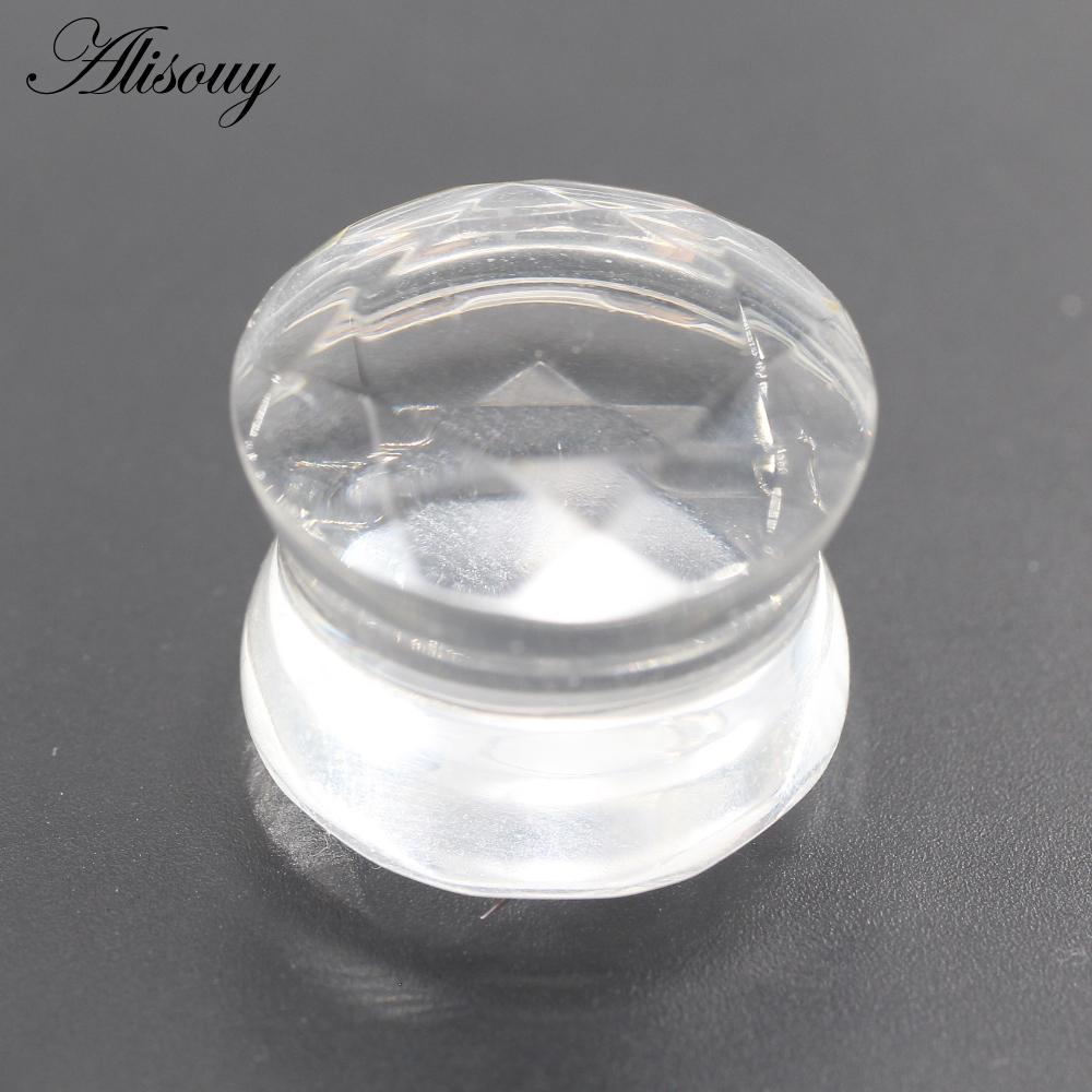 Alisouy 2PCS 6-19mm Schwarz Glas Rhombus Abschnitt Runde Ohr Tunnel Plugs Expander Keil Messgeräte Ohrring piercing Körper Schmuck