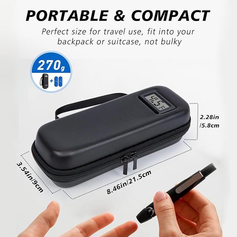 Reusable Insulin Travel Case With Thermometer Display Medicine Organizer Bag Waterproof Insulin Cooling Bag For Diabetics