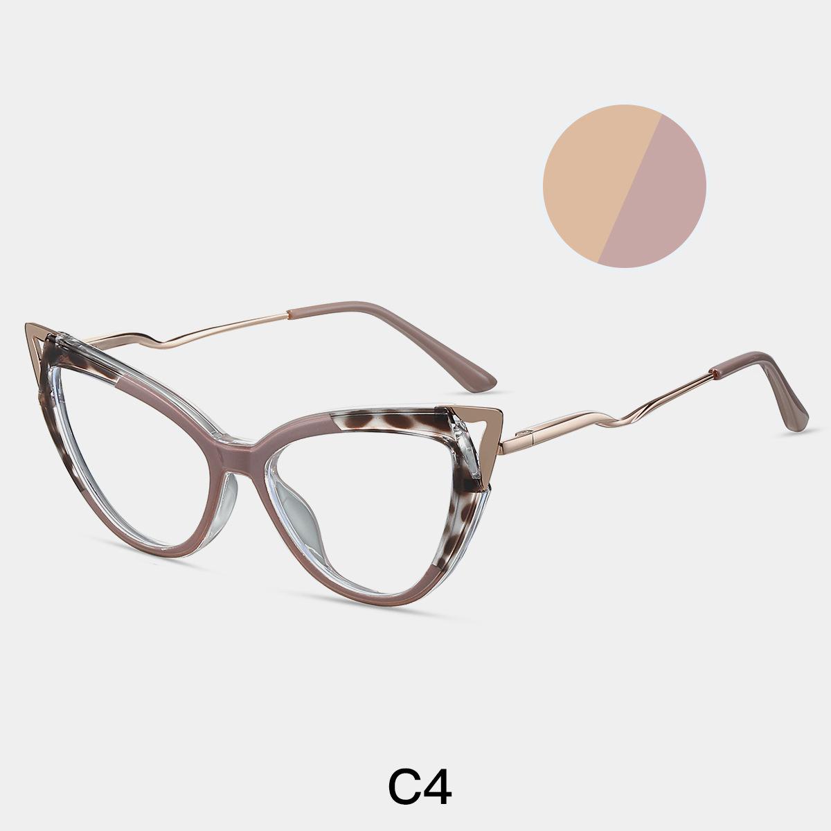 

Luxury Reading Glasses Women TR90+Metal Blue Light Filter Elegant Cat Eye Presbyopic Anti Radiation Computer Eyewear UV400 Original lens 0