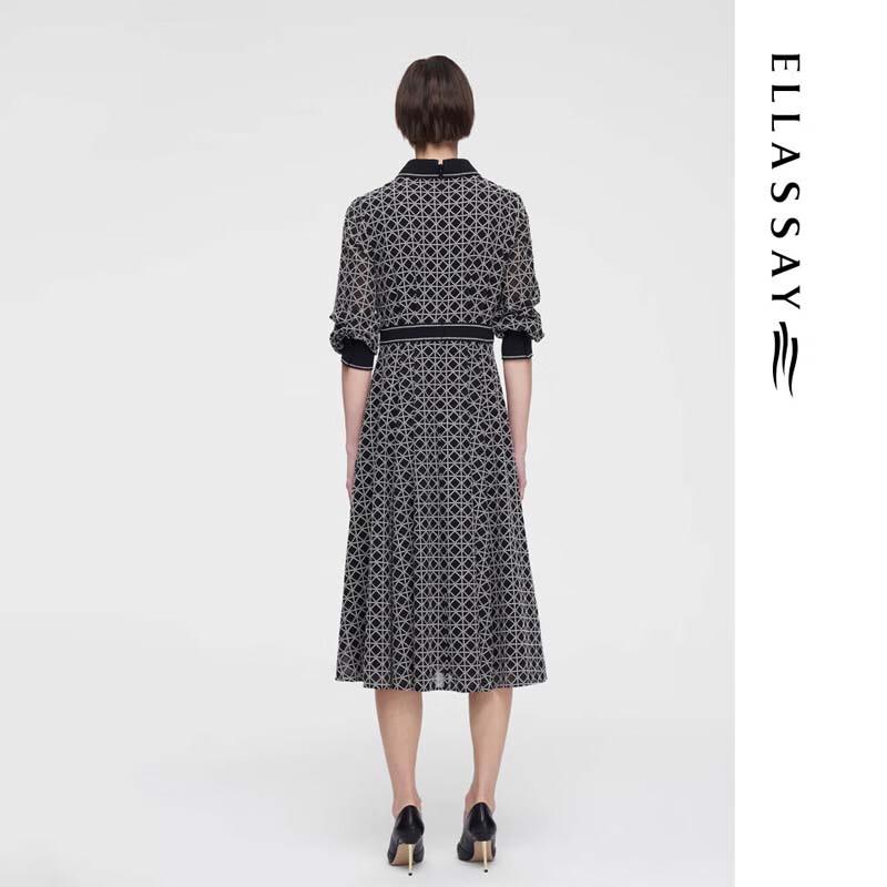 ELLASSAY EWF351Y07200 Elegant Jacquard Midi Dress