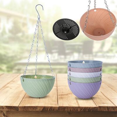 Plant Garden Decoration Balcony Rattan Pattern Chains Flowerpot Hanging Basket Flower Pots