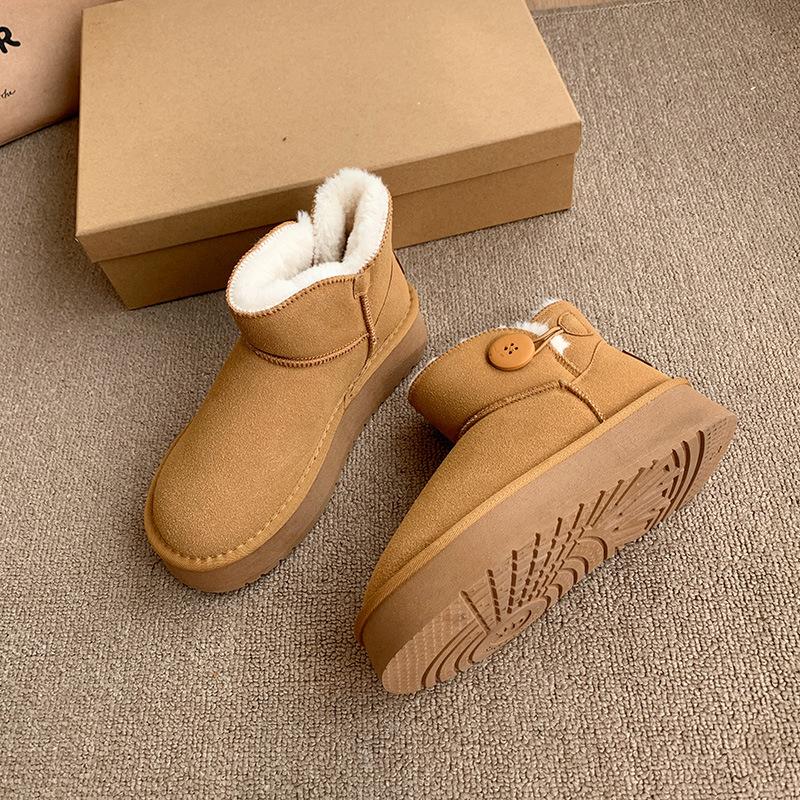 

Женские зимние легкие теплые дутые сноубутсы на толстой подошве, нескользящие износостойкие повседневные кроссовки, хлопковые ботинки Мартин 40 верблюд