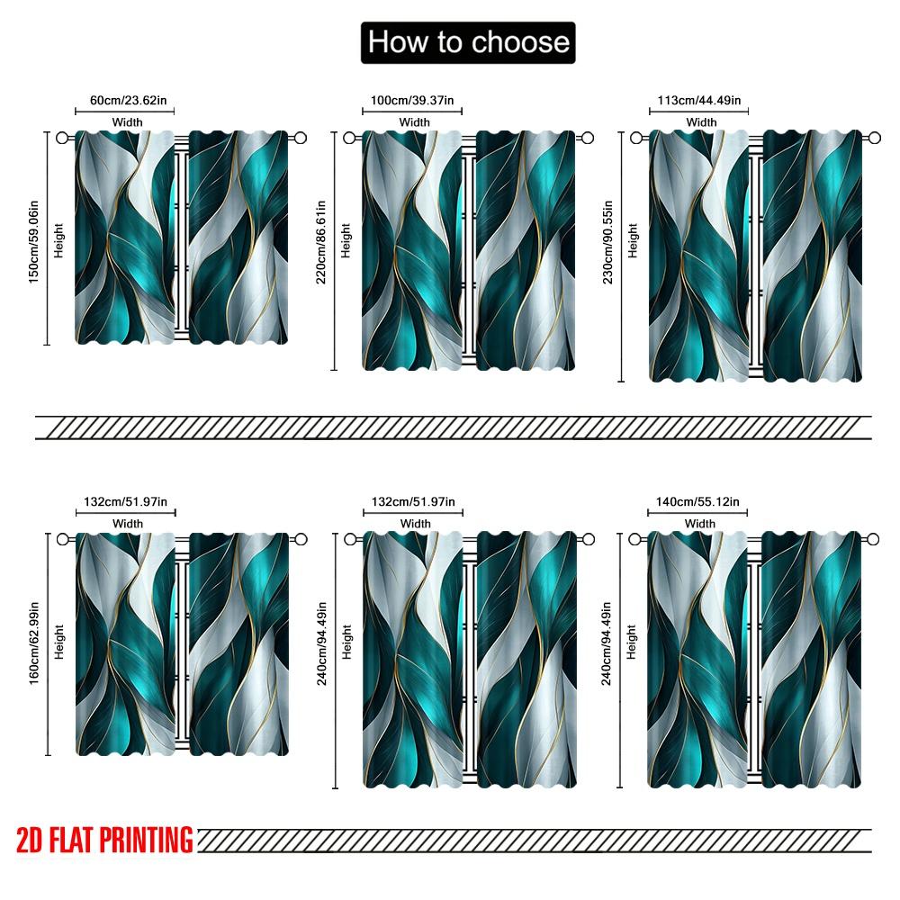 2 szt. płaski druk 2D Zasłony Imprezowe Nowoczesny Styl zaciemniający Poliester Dekoracje na Letnie Imprezy Idealne do Klasy   Biura