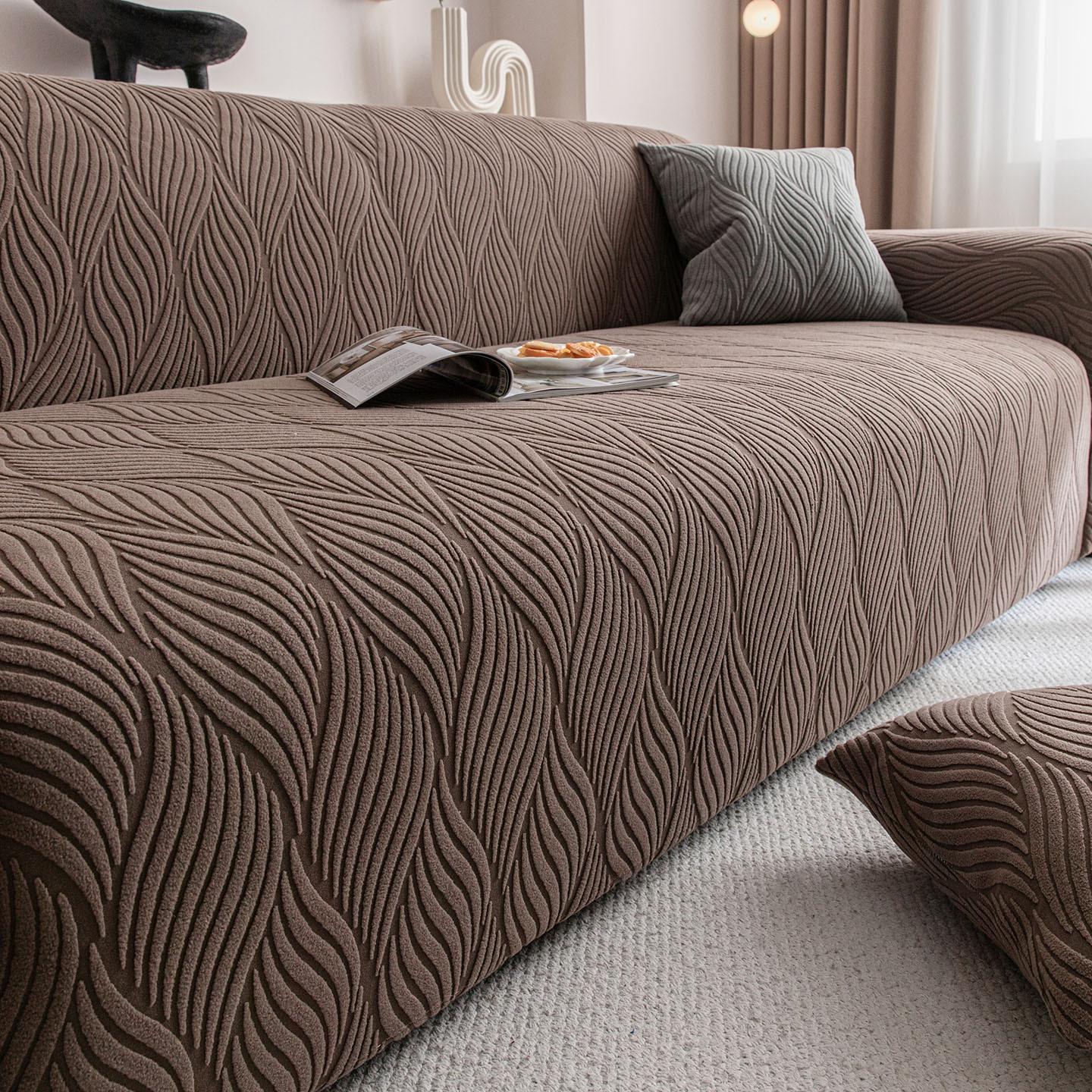 Простой стиль жаккардовый флисовый чехол для дивана универсальный для всех сезонов всеохватывающая накидка нескользящий чехол для дивана 70-90cm 2898₽