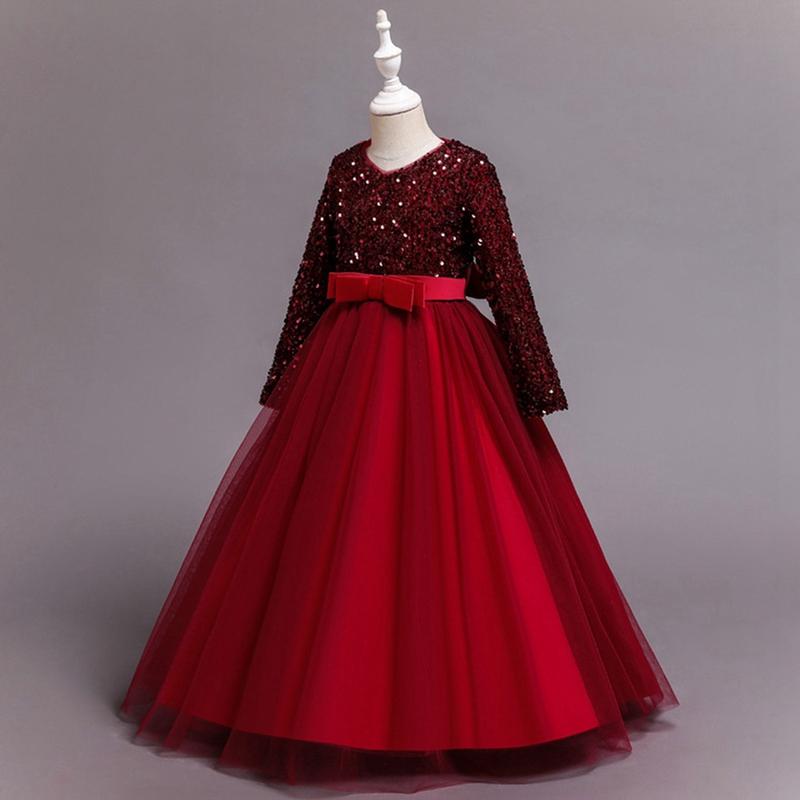 4-12 let Dětské Dívčí Šaty Roby Flitry Vystoupení Šaty Síťovaná Sukně