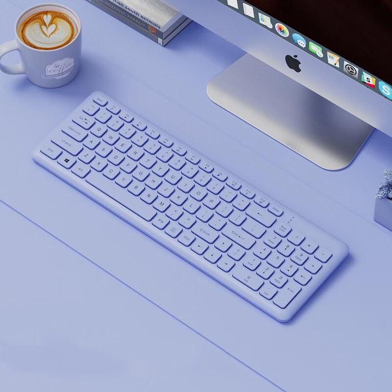 Pink Silent Wireless Keyboard and Mouse Combo