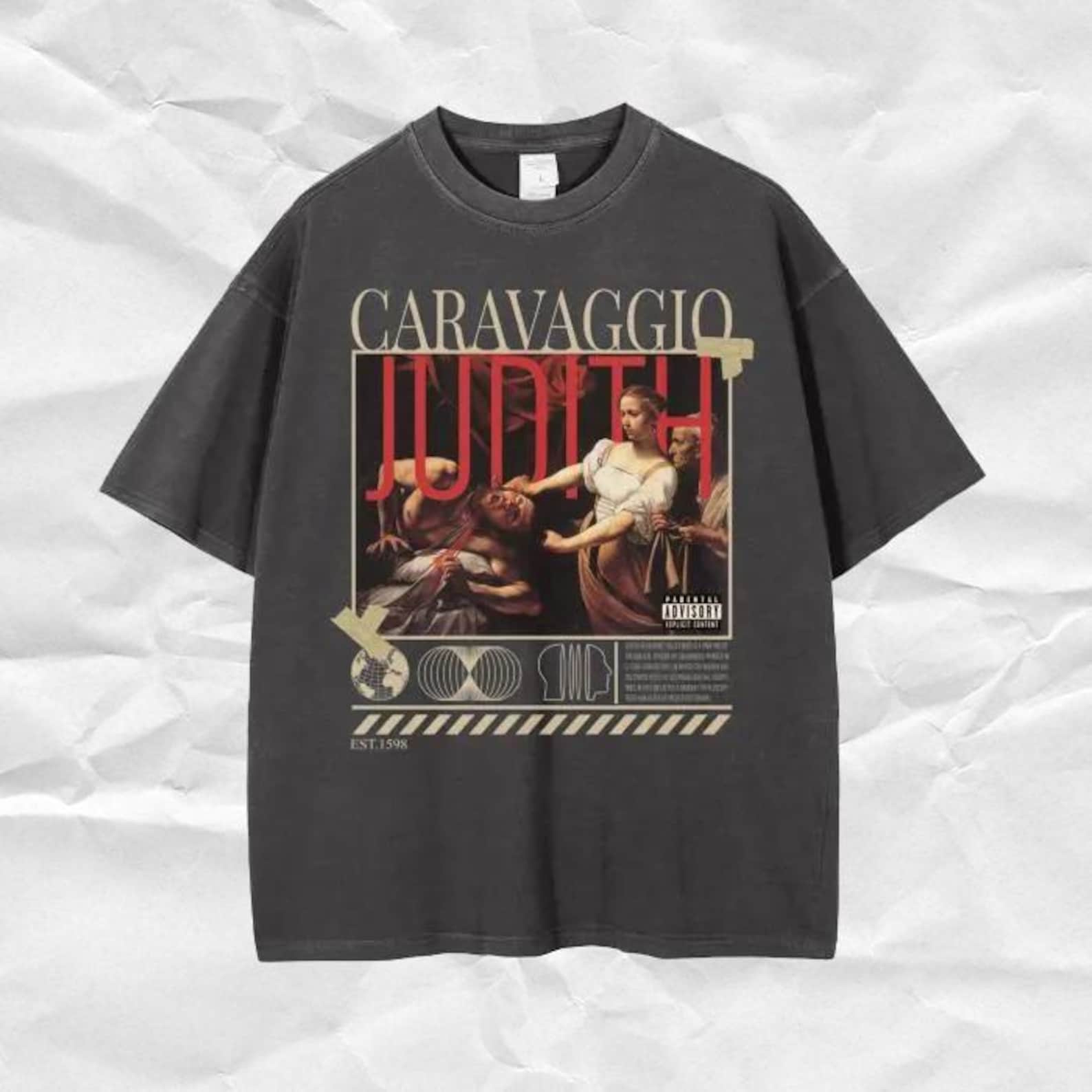 Caravaggio Art Shirt: Oversized Acid Wash Streetwear Tee 3XL