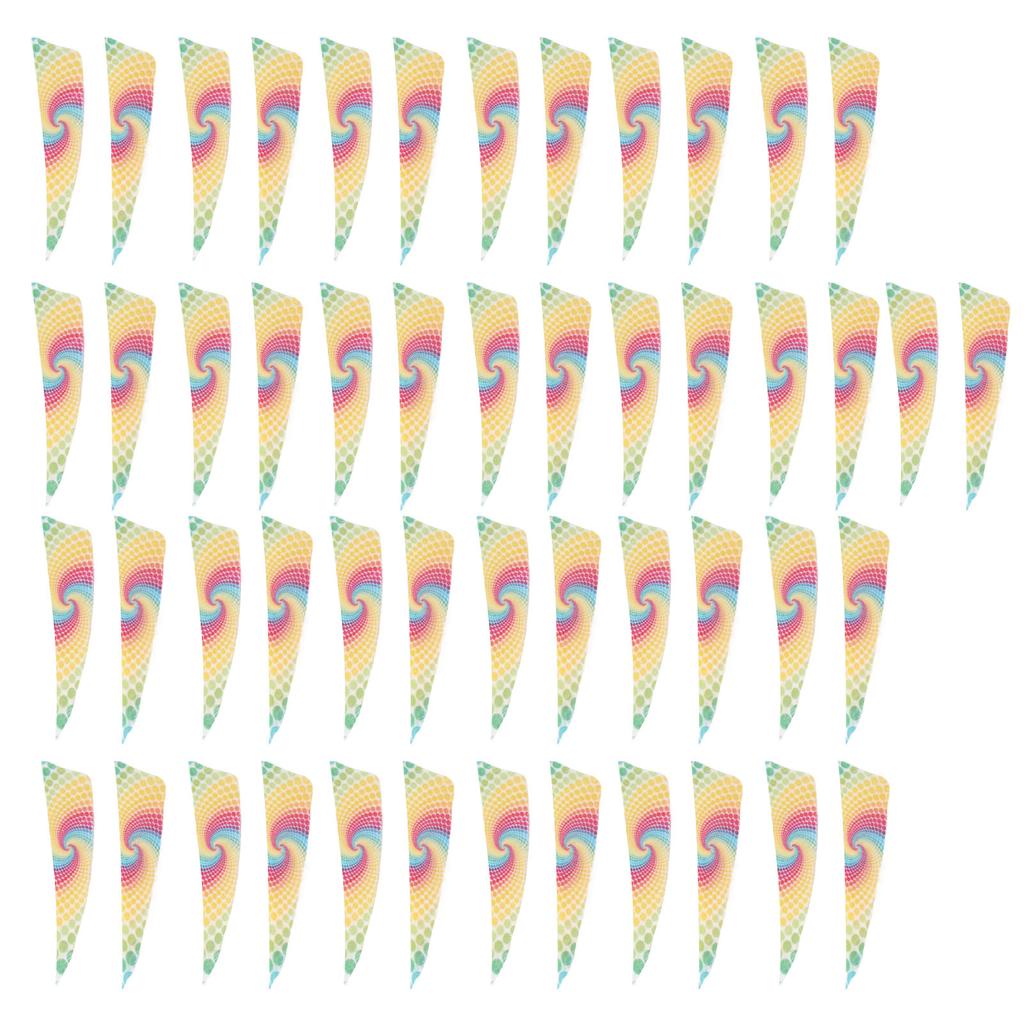 50Pcs Arrow Fletches Lightweight Fashionable Versatile 4inch Shield Feather Fletching for Archery DIY Double Sided