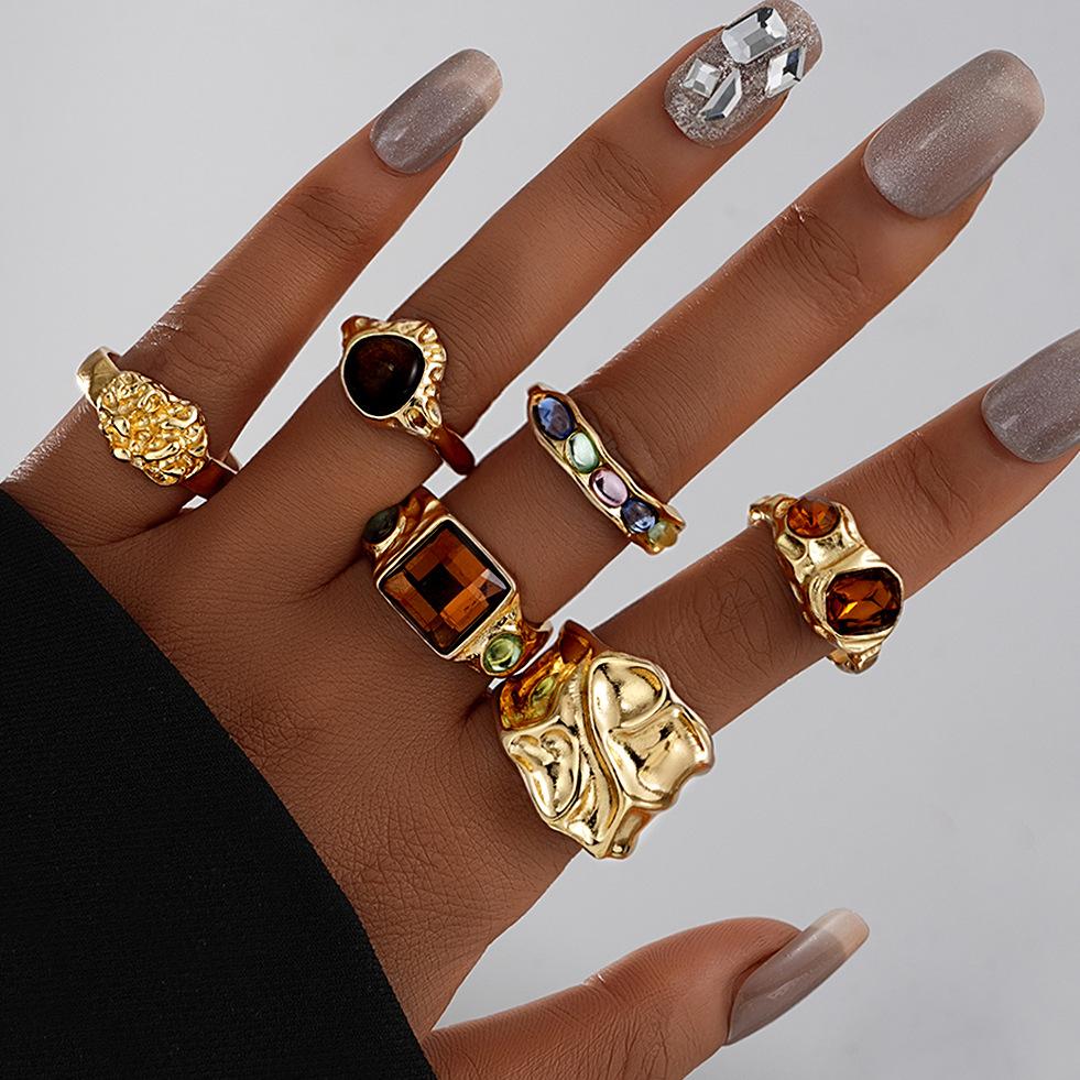 4pcs/set Punk Cross Star Hip Hop Ring Sets for Women Vintage Exaggerated Large Our Star Ring Finger Rings Y2K 2026  Gift
