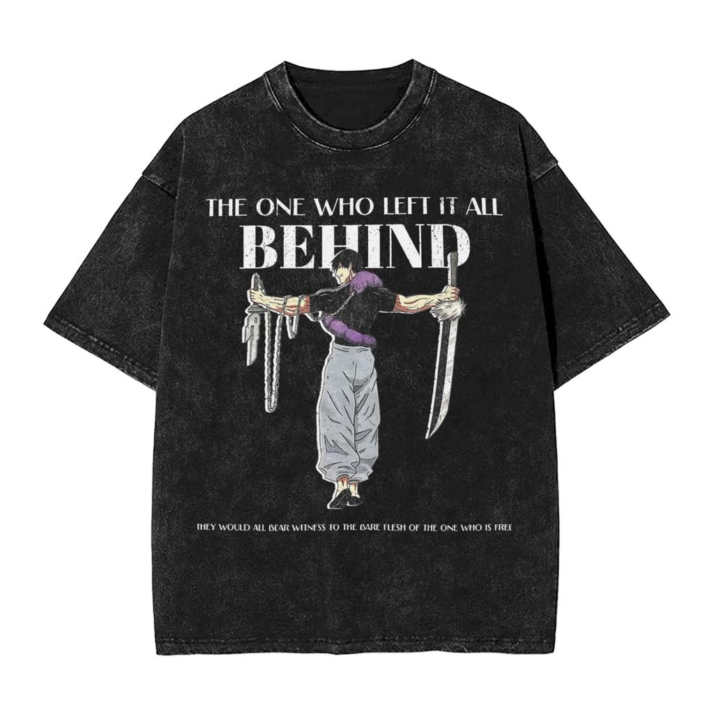 JJK Anime Toji Fushiguro Maglietta Lavata da Palestra Streetwear Hip Hop T-shirt JJujutsu KKaisen Magliette Unisex Donna High Street Grafica