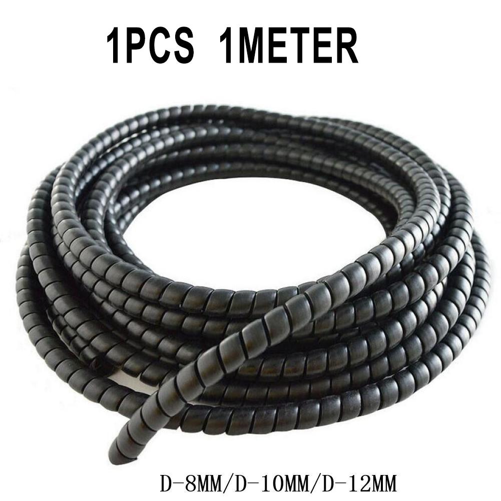 Easy Installation Black Hydraulic Hose Guard Spiral Wrap Winding Hose 1m Length