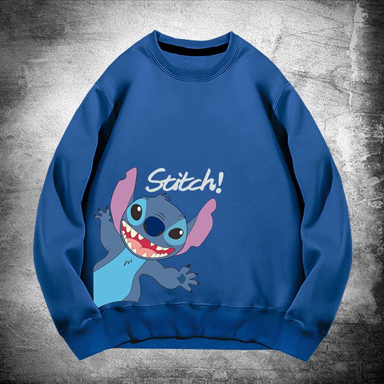 Stitch Crew Neck Sweater Men's and Women's Trendy Brand Autumn Animation Cute Couple Loose Shoulder Clothes