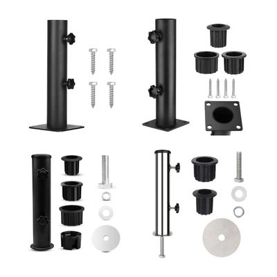 Outdoor Square Mount Clamp Compatible for Universal Deck Patios Holder Stand Heavy Dutys Steel Square Parasol Stand Base